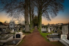 Graveyard, Gravestones, Sunset
