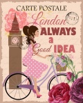 London Travel Poster Postcard