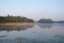 Lake Landscape In The Fog