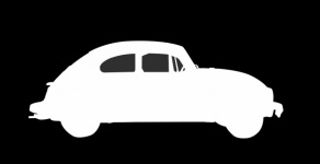 Silhouette White, VW Beetle, Clipart