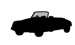 Silhouette Black, Car Convertible
