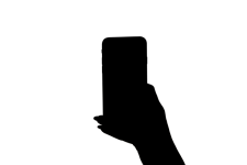 Silhouette Black, Mobile Phone, Hand