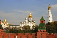 View Of Kremlin Wall With Churches