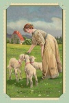 Vintage Easter Lambs Card