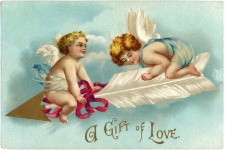 Vintage Valentines Day Card Cherub