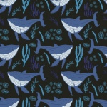 Whale Pattern Wallpaper Background