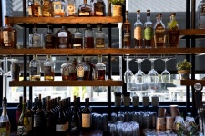 Whiskey Bottles At Bar