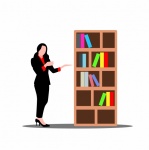 Woman And Bookshelf
