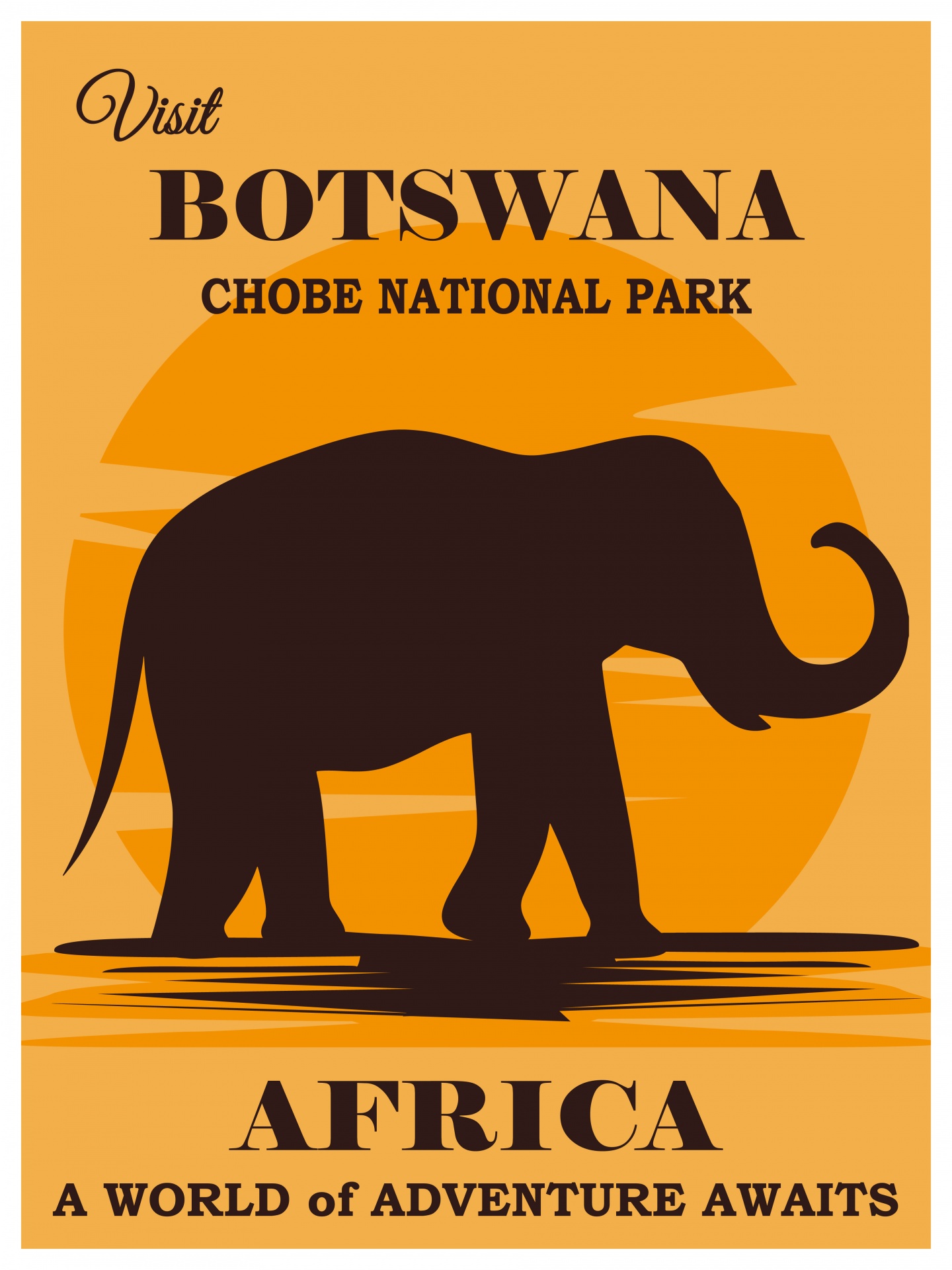 Botswana Africa Travel Poster