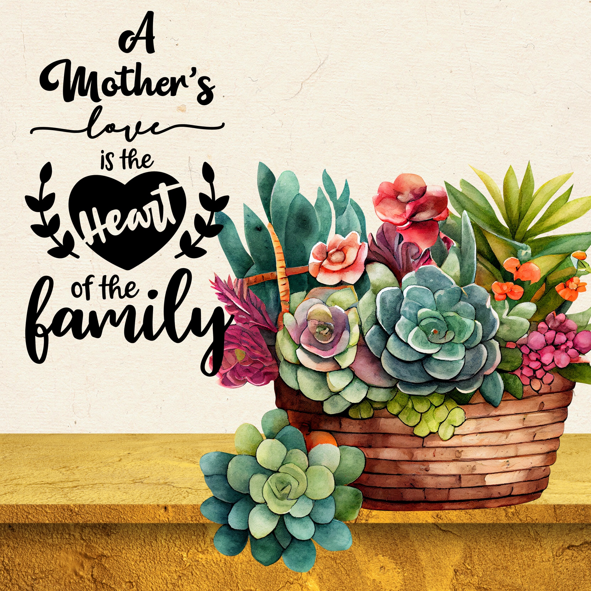 Mother's Day Succulent Illustration