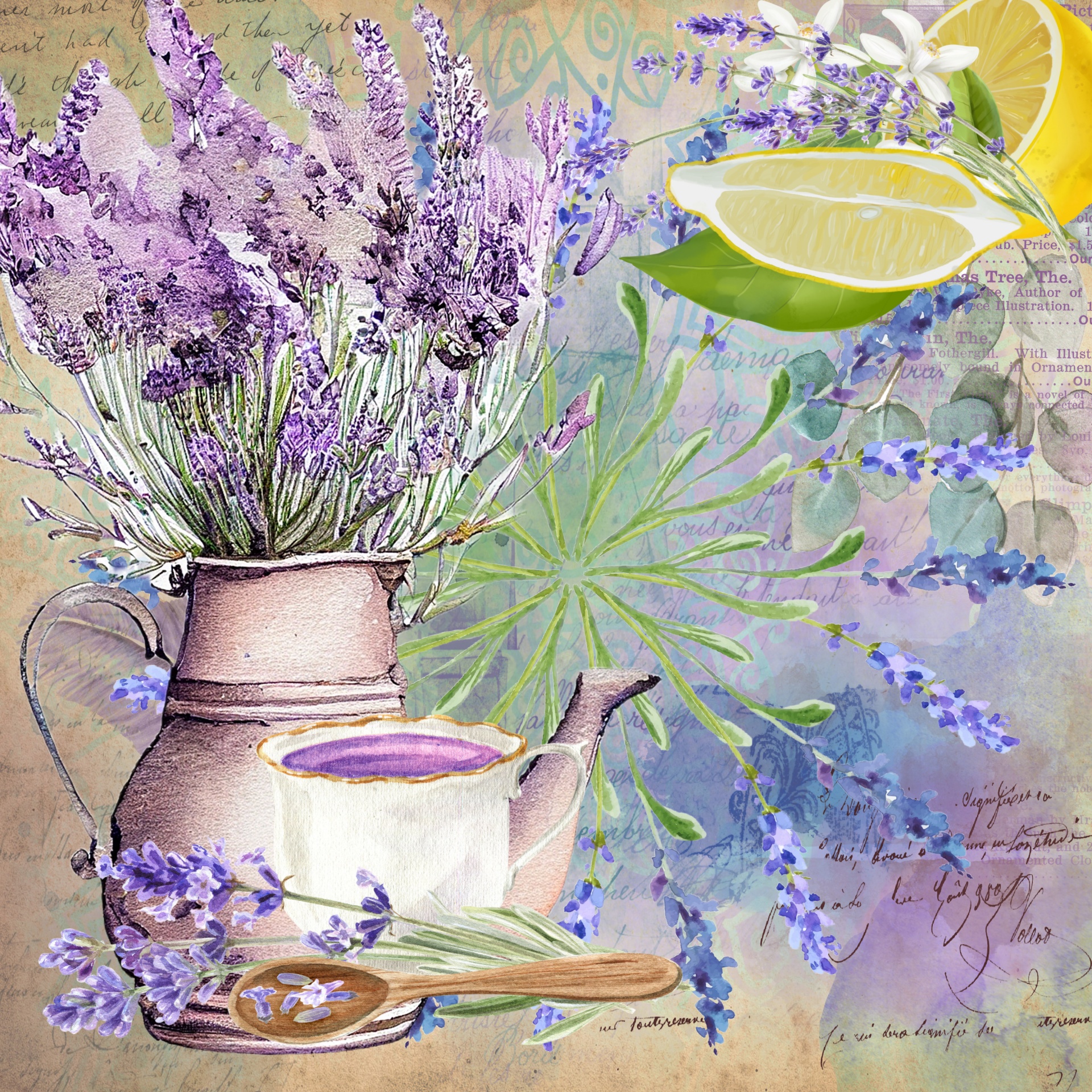 Lavender Cup Of Tea And Lemon