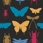 Butterflies Bugs Pattern Wallpaper