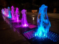 Colorful Fountain At Night