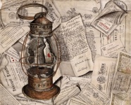 Illustration Vintage Lantern Lamp