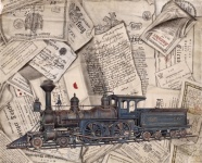 Illustration Vintage Locomotive Train