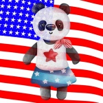 Panda Bear American Flag