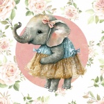 Floral Baby Girl Elephant