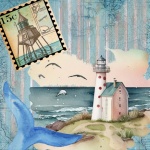 Nautical Lighthouse And Whale Tail