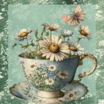 Vintage Teacup With Flowers