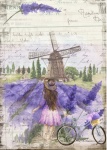 Vintage Lavender Windmill Field