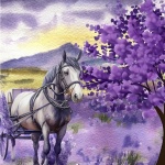 Lavender Horse And Carriage