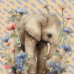Elephant Watercolor Illustration