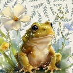 Watercolor Frog Illustration