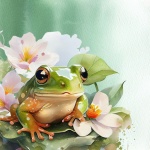 Watercolor Frog Illustration
