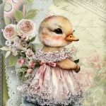 Vintage Baby Duck In Dress