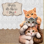 Mother&039;s Day Kittens Illustration