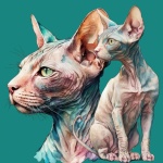 Sphynx Hairless Cat Illustration