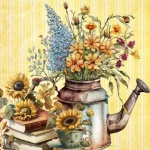Rustic Watering Can Sunflower