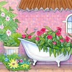 Floral Bathtub Planter