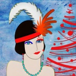 Vintage Flapper Woman Christmas
