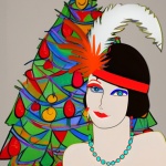 Vintage Flapper Woman Christmas