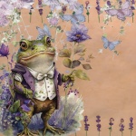 Lavender Frog Illustration
