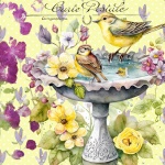 Lavender Bird Bath Poster