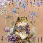 Lavender Frog Illustration
