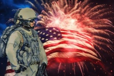 American Soldier USA Flag Fireworks