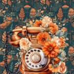 Vintage Autumn Antique Telephone