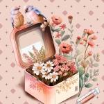 Vintage Floral Make-up Case