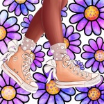 Sneakers Doodle Flower