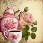 Vintage Teapot And Cup Illustration