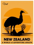 New Zealand Sunset Travel Poster
