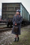 Railroad, Transport, Woman, Police