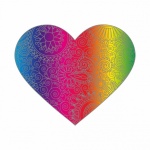 Rainbow Heart Floral Clipart
