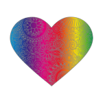 Rainbow Heart Floral Clipart