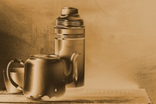 Sepia Vintage Thermos Flask