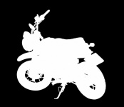 Silhouette White, Motorcycle, Clipart