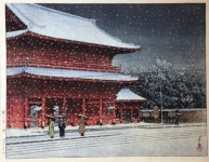 Snow Over Zojoji Temple
